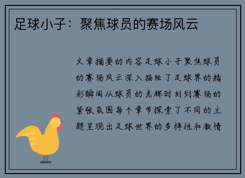 足球小子：聚焦球员的赛场风云